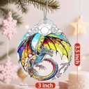 Stained Glass Ornament, Christmas Ornament, Hanging Ornaments for Home Decor & Christmas Tree Ornaments – Exquisite Holiday Decor, Xmas Gifts & Holiday Present - Dragon