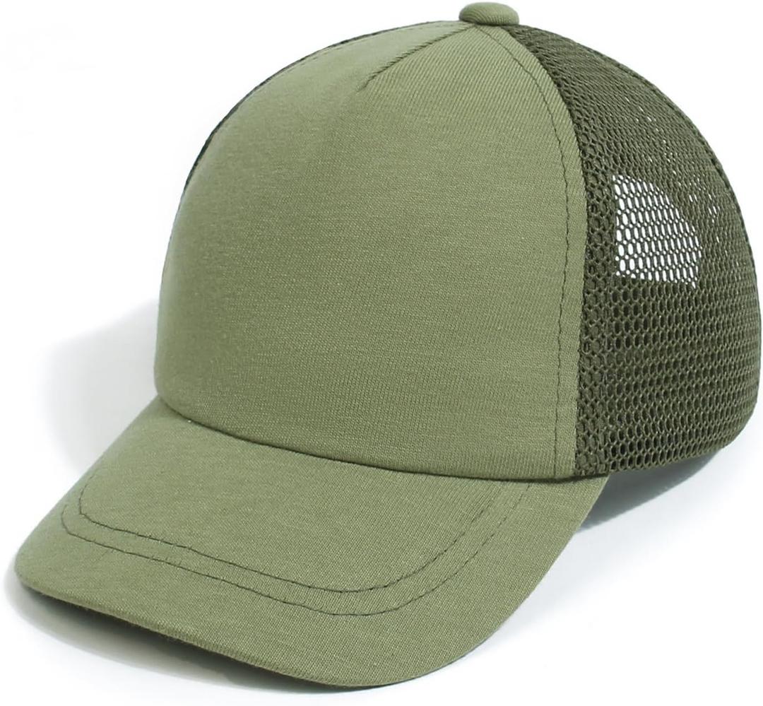 Mesh Toddler Baseball Cap, Adjustable Breathable Sun Hat for Kids | Breathable mesh back, soft cotton polyester fabric, rear adjustable closure, sizes 0-8T for daily outdoor wear (Silver)