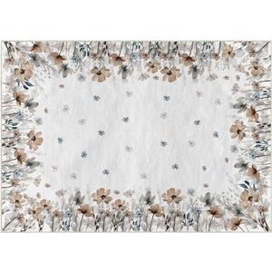 Artoid Mode Brown Poppy Leaves Spring Area Rug, Summer Home Decor Low-Profile Area Rugs for Entryway Bedroom Living Room Laundry Room Indoor 5x7 Feet