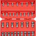 TEKTON 1/4, 3/8 Inch Drive 6-Point Universal Joint Socket Set with Case, 33-Piece (1/4-3/4 in., 6-19 mm) | SHD99301