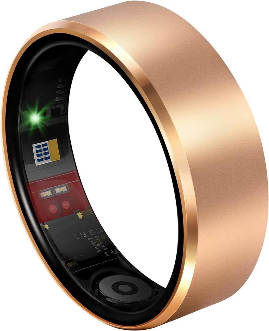 Smart Health Ring 2.0 for Women Men, Slim Scratch & Fingerprint Resistant Design, Warm Gold 7