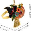 Amosfun 4pcs Halloween Napkin Rings Pumpkin Witch Napkin Holders Serviette Buckles Halloween Party Supply Table Decorations