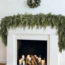 6FT Cedar Garland, 144 Tips Real Touch Christmas Garland, Artificial Winter Pine Garland for Mantle Table, Outdoor Christmas Decorations Clearance Indoor Greenery Garlands Holiday Decorations