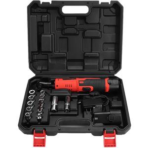 ZPSHYD 12V Electric Ratchet Wrench Kit, 3/8in Cordless Socket Wrench with LED Light, 14+ Sockets & US Charger (100-240V Input)