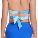 COCOPEAR Two Piece High Waisted Swimsuits for Women Tummy Contro Bikini Sets Adjustable Shoulder Straps Bathing Suit 2025 (Blue, XL)