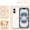 Crossbody for iPhone 16 Plus Case, Lanyard Protective Liquid Silicone Case with Adjustable Length Detachable Lanyard Rope Shockproof Hands-Free Clear Phone Cover for iPhone 16 Plus-Blue