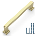 10 Pack 5"(128mm) Brushed Gold Cabinet Pulls Kitchen Cabinet Handles Gold Drawer Pulls Cupboard Hardware for Cabinets