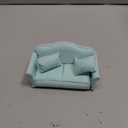 Dollhouse Couch Miniature Sofa with Pillows Dollhouse Living Room Funiture 1:12 Scale Model 3 Pcs High Simulation Upholstered Wooden Fabric Armchair Mini Room Artificial House Scene Decoration (Green)