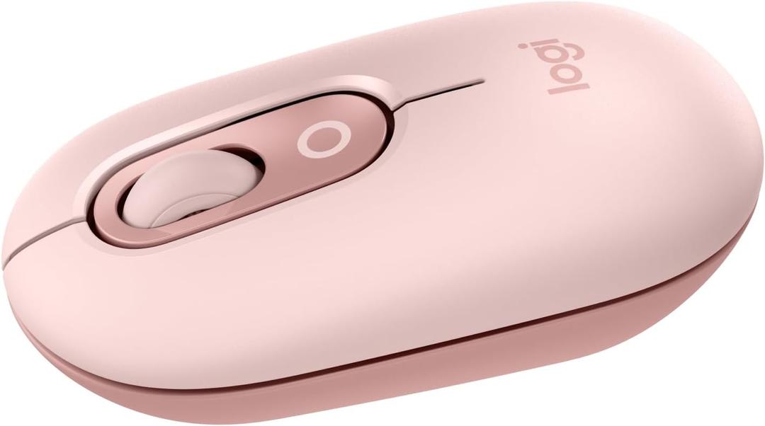 Logitech POP Mouse, Compact and Portable Wireless Bluetooth Mouse with Programmable Buttons and Quiet Clicks, Easy-Switch Between up to 3 Devices, Laptop, Tablet, PC - Rose
