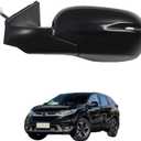 Side Mirror Car Door Mirror Fits for HONDA CRV 2017-2022 Left Driver Side | Power Adjustable Glass |Signal |Heated |Blind Sport Monitor | Paint to Match |HO1320318 | BLACK (LH)