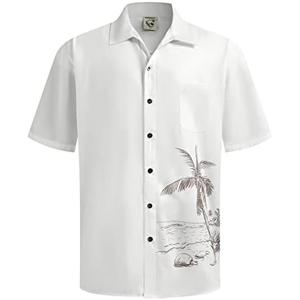 Hardaddy Men's Hawaiian Shirt Short Sleeves Coconut Printed Button Down Summer Beach Casual Shirts