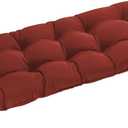 downluxe Outdoor Bench Cushion for Patio Furniture, Water Resistant Tufted Overstuffed Porch Swing Cushions, Thick Outdoor Loveseat Cushions, 44" X 19" X 5", Brick Red, Set of 1