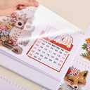 icceemee 2026 Calendar Desk Calendar DIY Diamond Painting Art with Animals theme Calendar, Monthly Flip Planner with To-Do List, Handmade Craft for Office & Home Decor Gift