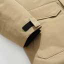 TUAOVA Men's Winter Coats Thicken Parkas Waterproof Windproof Detachable Hood Long Padded Puffer Jacket (Beige, L)