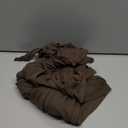 LASLULU Womens Tie Front Wrap Tops Long Sleeve Bolero Shrugs Crop Cardigan Yoga Ballet Cover up Tops Pilates Outfits (Large, Coffee)