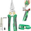 LAOA 8-in-1 Rechargeable Electrician Pliers, No More Button Battery Replacement | USB-C Charging Non-Contact Voltage Tester, Wire Stripper/Cutter for Electrical, Automotive, Outdoor Work