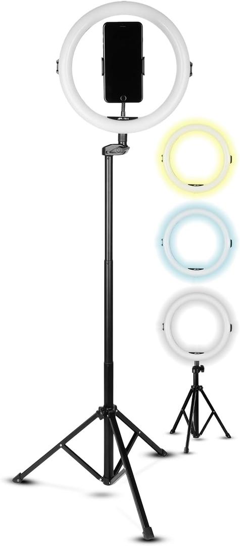 SQUATZ 11’’ LED 12W Selfie Ring Light with Wired Control, 3 Color Modes, 10 Brightness Levels, Tripod Stand with 6 Sections, Phone Holder, Adjustable Brightness Levels for Influencers, YouTube, TikTok