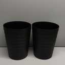 UUJOLY Small Bathroom Trash Can Wastebasket, Plastic Garbage Bin Container Basket for Bathrooms, Laundry Room, Kitchens, Offices, Kids Rooms, Dorms, Black, 1.8 Gallon/2 Pack