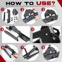 45 Degree Tile Chamfering Tool Kit Include a 45 Degree Angle Cutting Tool with Handle and Dust Removal Pipe, 3 Diamond Blades and a Pair of Work Gloves for 115 to 125mm Angle Grinders