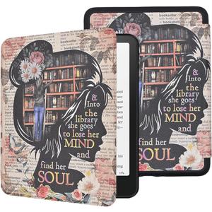 Case for 6.8" Kindle Paperwhite (11th Generation-2021) and Kindle Paperwhite Signature Edition, Book Lovers Gifts Lightweight Shell PU Leather Cover with Auto Wake/Sleep