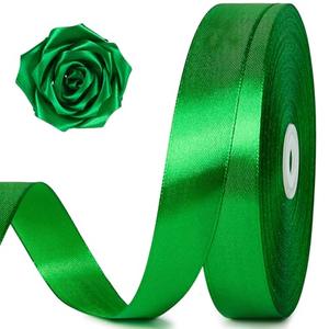 100 Yards 1 Inch Green Satin Ribbon, Solid Craft Fabric Ribbon for Christmas Gift Wrapping, Bows Making, Flower Bouquet, Wedding Party Decoration