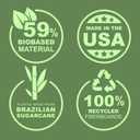 Samsill Plant-Based 1 Inch Durable D-Ring, View Binder, Eco-Friendly, USDA Certified Biobased, 2 Pack, Sage Green
