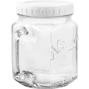 74 Oz Glass Mason Jars, Wide Mouth Jar with Airtight Lid & Handle, Large Glass Sugar Container, Storage Jar for Pickle (1 Pack)