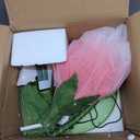 Wedding Giant Electric Artificial Flower: Auto-Open Organza Flower Decorations with Light - Large Floor Stand Blooming Flower Home Decor - Huge Banquet for Birthday Party Display (Pink, 23.62 IN)