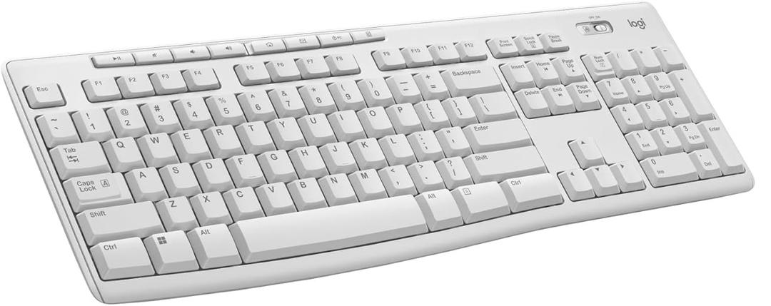Logitech MK270 Wireless Keyboard, 8 Multimedia and Shortcut Keys,, for PC, Laptop - Off White
