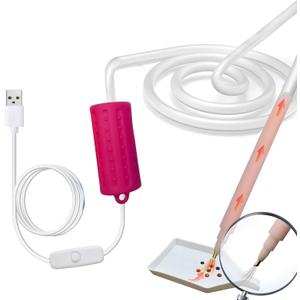 Electric Diamond Art Pen Kit - USB-PoweredButton Knob Vacuum Tool for Rhinestones, No Wax Needed! Ergonomic Design with Auto-Suction for Adults/Kids Crafting Accessories (Pink)