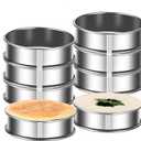 8-Pieces English Muffin Rings 4 Inch Crumpet Rings Stainless Steel Double Rolled Nonstick Metal Round Tart Ring Molds for Cookie Cooking Baking