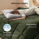 Bedsure Comforter Duvet Insert - Quilted Comforters Queen Size, All Season Duvet, Down Alternative Bedding, with 8 Tabs, Gifts for Women/Men, Olive Green, Queen 88 x 88 Inches