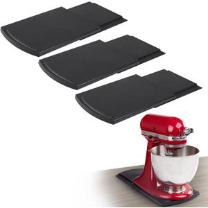 Bruvoalon Kitchen Appliance Sliding Tray, Slider for Coffee Pot, Coffee Maker, Toaster, KitchenAid Mixer, Blenders and Air Fryer, Coutertop with Rolling Wheels (3 Pack)