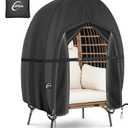 Kipiea Patio Egg Chair Covers Waterproof, Upgraded Outdoor Hanging Egg Chair Covers with Waterproof Zipper, 420D Double Seat Swing Egg Chair Cover, Windproof, Anti-UV, No Tears (Up to 80" W x 91" H)