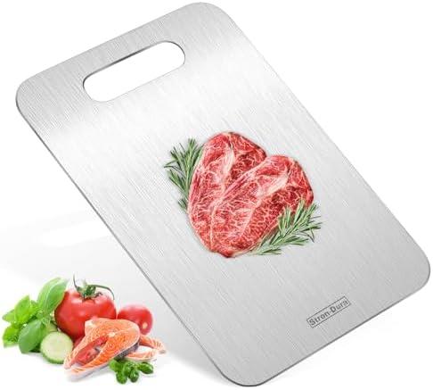 Stron-Dura Cutting Boards for Kitchen, Cutting Board, Foodgrade Stainless Steel Cutting Board for Meat,Fruit, Vegetables, Outdoor or Indoor, M 13.4“ * 9”