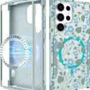 for Samsung Galaxy S25 Ultra Case - [Compatible with MagSafe] Women Cute Girls Magnetic Protective Phone Cover Blue Flowers Unique Heavy Duty Shockproof Funda para Samsung S25 Ultra Cases