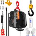 FITHOIST 1100LBS Electric Hoist Winch 3-in-1 | 1500W Portable Manual, Wired & Wireless Remote Control | 16ft/min Vertical & Horizontal Lift | Overload Protection for Towing and Lifting