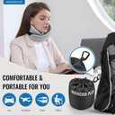 WANDER PLUS Travel Neck Pillow, Pure Memory Foam Neck Pillow for Airplanes, Comfortable Breathable Cover, 360 Degree Support Ergonomic Design Best for Sleeping Plane Train Travel Essentials Max Grey