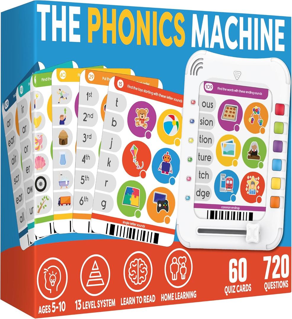 Phonics Machine Learning Pad - Electronic Reading Game for Kids Age 5-11 - Learn to Read with 720 Phonic and Letter Sound Questions