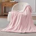 Bedsure GentleSoft Sherpa Fleece Twin Size Blanket for Couch, Non-Heated, Thick and Warm Throw for Women and Girls, Soft Fuzzy Plush Kids Blanket for Spring, Room Home Decor, Pink, 60x80 Inches