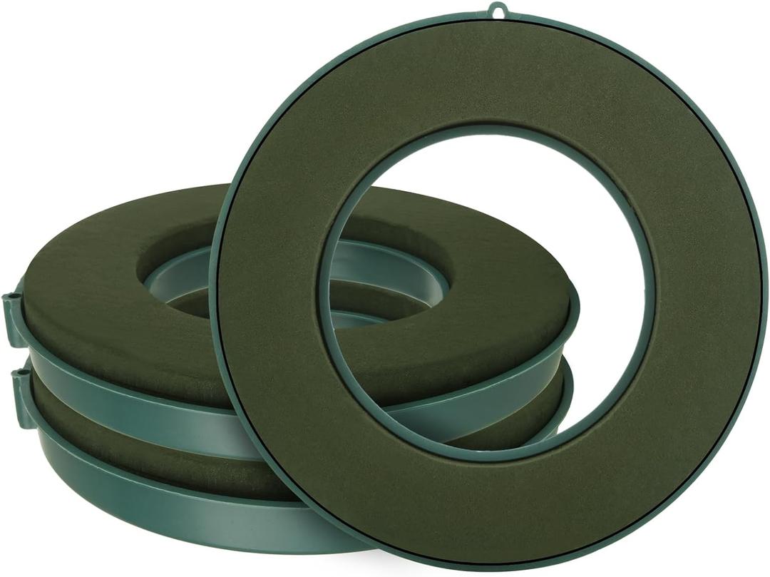LOYORTY 3PCS 8Inch Flower Foam Ring, Green Floral Foam Blocks, Floral Foam for Flower Arrangements, Wet Flower Foam for Flower Arrangements for Wedding, Birthdays, Home