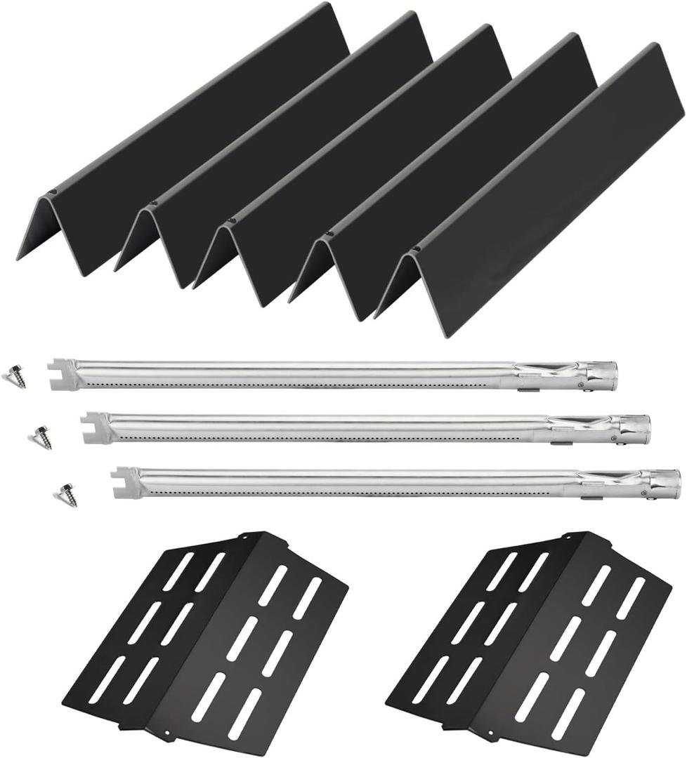 Leship Grill Replacement Parts for Weber Genesis 300 Series E310 E320 EP310 EP320 EP330 S310 Grills(Front Control),Weber 7620 Flavorizer Bars 7622 Heat Deflector 62752-3Pcs Burner Tube