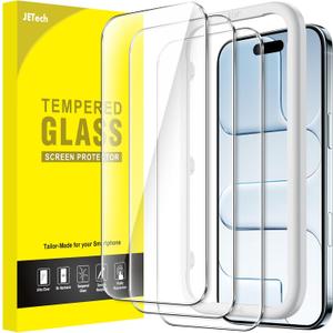 JETech Screen Protector for iPhone Air, Tempered Glass Film with Easy Installation Tool, 9H Hardness, Case-Friendly, 6.5-Inch Display, 3-Pack