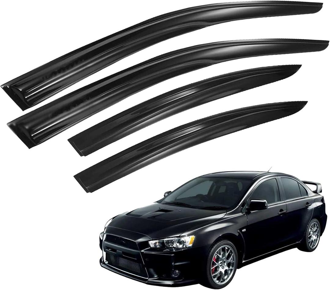 4PCS Side Window Visors Vent Shade Rain Guard Deflectors Replacement for 2008-2017 Lancer