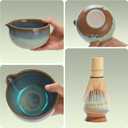 Matcha Whisk Set for Tea Lovers BittPicc 8Pcs Ceramic Matcha Tea Set with Bamboo Whisk, Bowl, Scoop & Holder - Gift for Starter Friend Family Traditional Japanese Tea Ceremony and Breakfast