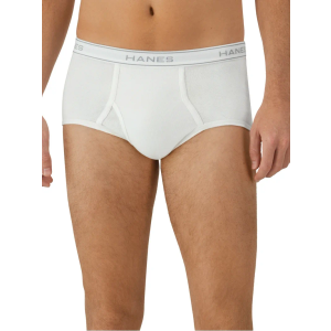Hanes Men's Moisture Wicking Cotton Brief Underwear, White (12 Pack), Size: M