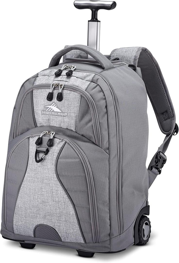 High Sierra Freewheel Wheeled Laptop Backpack, Silver Heather, 20.5 x 13.5 x 8-Inch