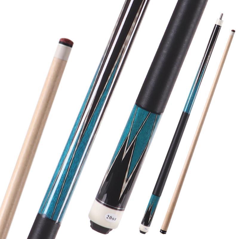 58 inch Canadian Maple Pool Cue Stick 19/20/21 Ounces Available, 13mm Fiber Leather Tip Billiard Cue, Irish Linen Wrap Cues for Beginner, Commercial and Home Entertainment