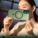 2 x SPIDERCASE Designed for iPhone 16 Case, Magnetic Translucent [2+Tempered Glass Screen Protector] [Camera Protection] Anti-Fingerprint Anti-Scratch for iPhone 16 6.1, Green