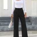 NIMIN High Waisted Work Pants for Women Business Casual Outfits 2026 Office Dress Pants Trousers with Pockets, Black, Medium